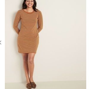 Old navy orange and white striped long sleeve tshirt dress